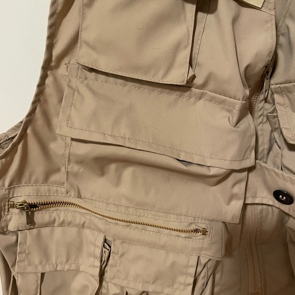 Vintage Tan Multi-Pocket Fiahing/Utility Vest XL - Picture 3 of 16